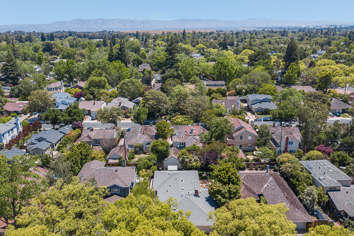 Aerial (E) picture - 144 Walter Hays Dr, Palo Alto 94303