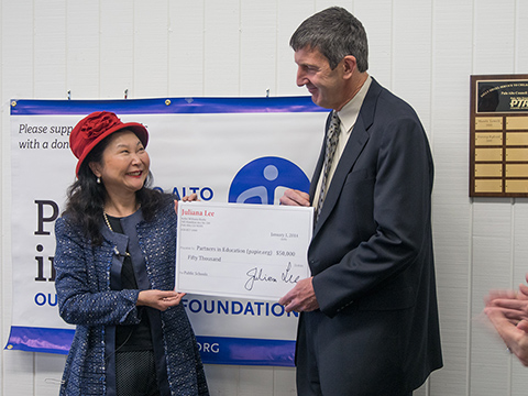 I support local schools - Partners in Education Palo Alto real estate agent public school donation